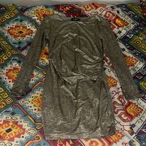 Lulu's Metallic Long Sleeve Dress